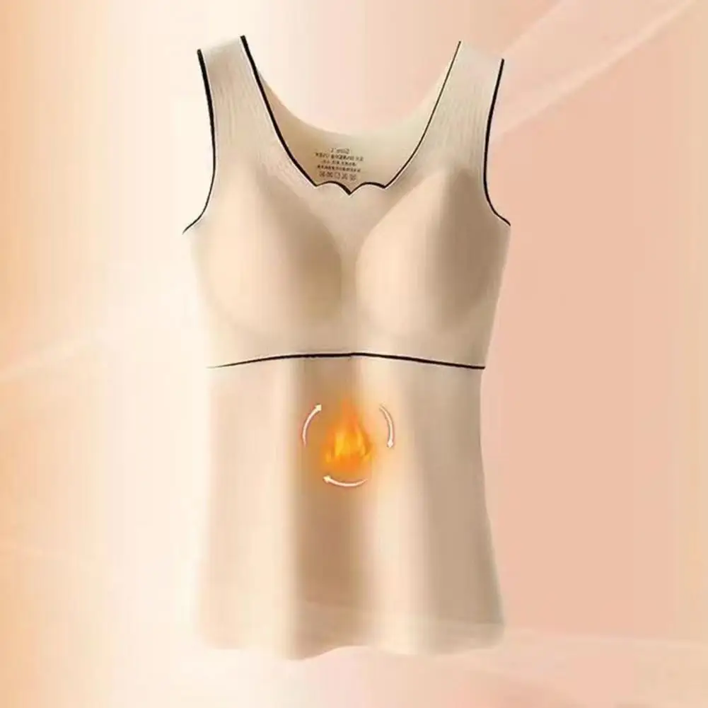 

Women Vest Thermal Breast Support Vest Soft Thick Winter Fall Pullover for Women Solid Color Bottoming Top Underwear Women