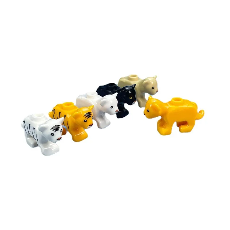 MOC City Animal Building Block Figures Goat Lizard Dog Lion Chameleon Cheetah DIY Farm Street View Accessories Bricks Toys Gifts