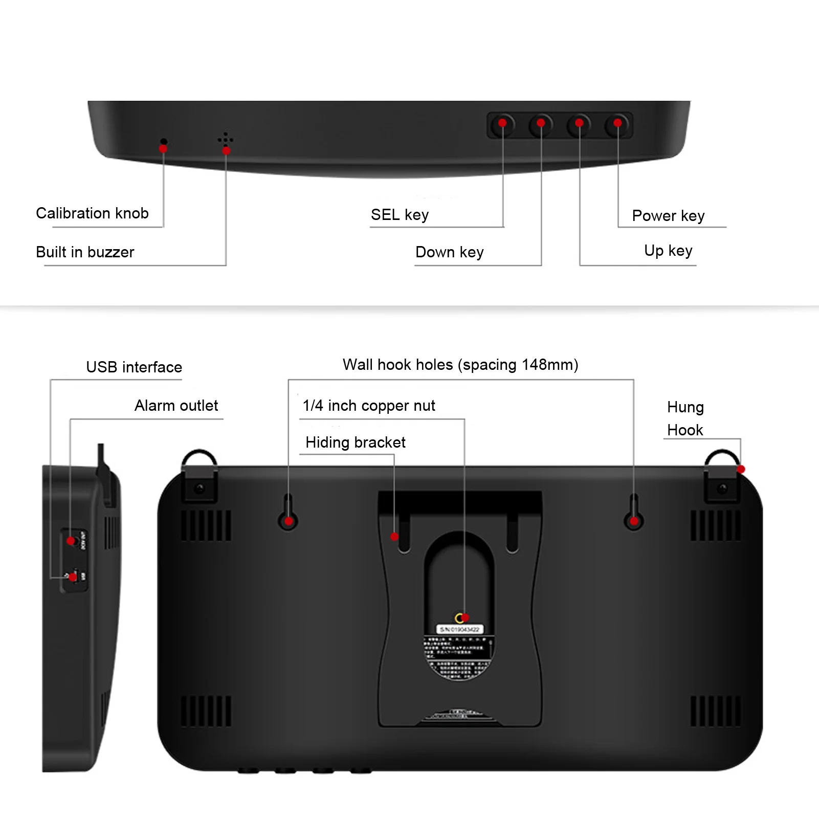 TA653B 데시벨 미터 레코더 벽걸이 형 소음 사운드 레벨 측정 세트 대형 스크린 소음 측정기 산업용