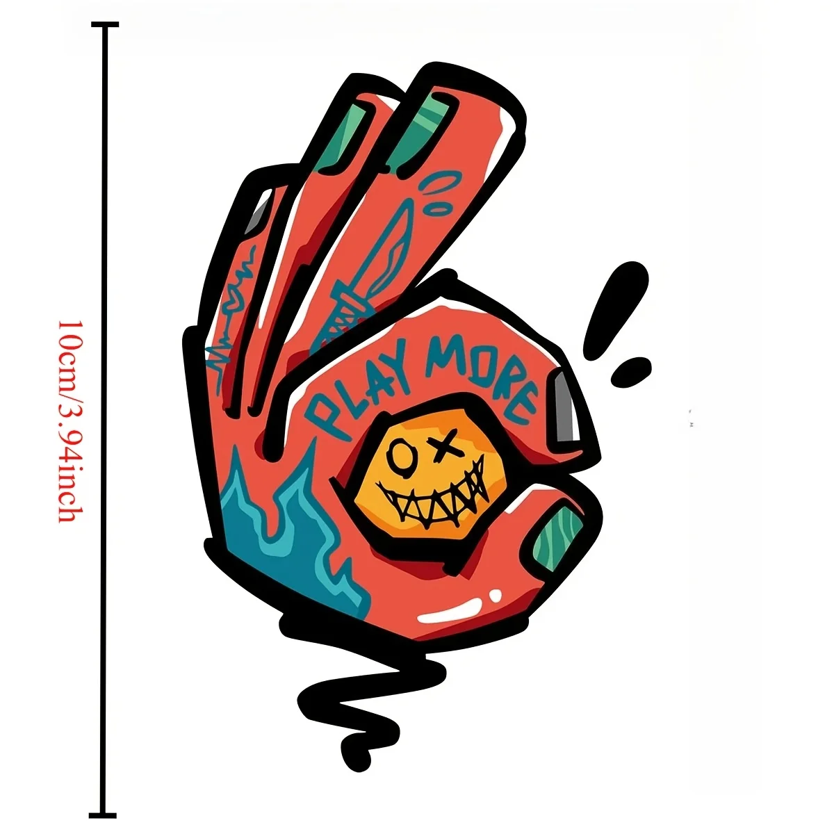 1Pc OK Hand Gesture Vinyl Sticker, Funny Decor Decal for EV, Car, Motorcycle, Helmet, Windshield & Fuel Tank Exterior Accessory