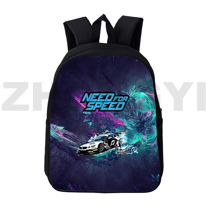 

3D Need for Speed Backpack Children Boy Cute Cartoon NFS Bookbag 16 Inch Girl Harajuku Anime Japanese Bag Canvas Backpack Men