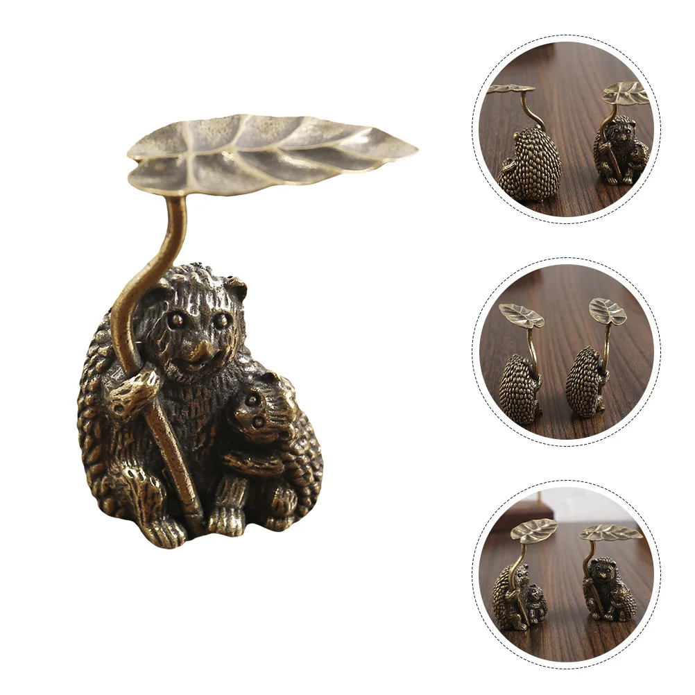 

Retro Brass Hedgehog Decorative Sculpture Living Room Desktop Ornament Chinese Home Office Table Decoration Hedgehog Sculpture