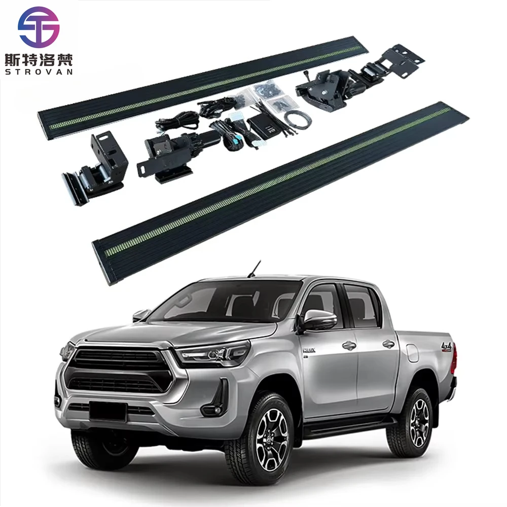 

STLF CLRAK Gr Hilux Vigo Led Electric Retractable Running Board Foot Side Step Single Cab Side Step for Hilux