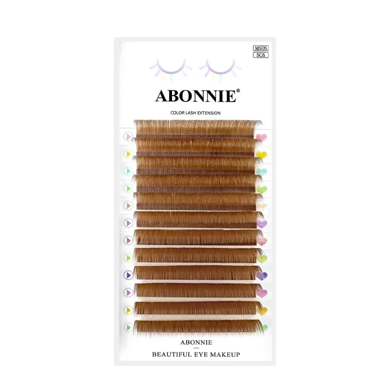 Light Brown Flat Eyelashes Extended Super Soft Oval Flat Eyelashes Split Eyelashes Tip