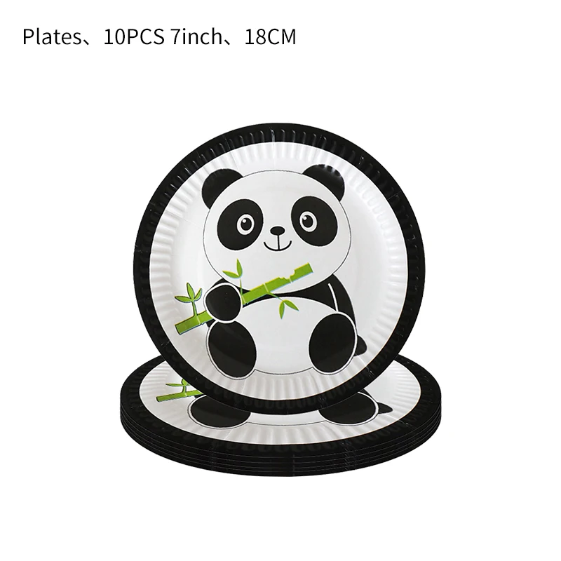 Panda Birthday Party Decorations Disposable Tableware Tablecloth Balloon Backdrop Children\'s Party Supplies Baby Shower