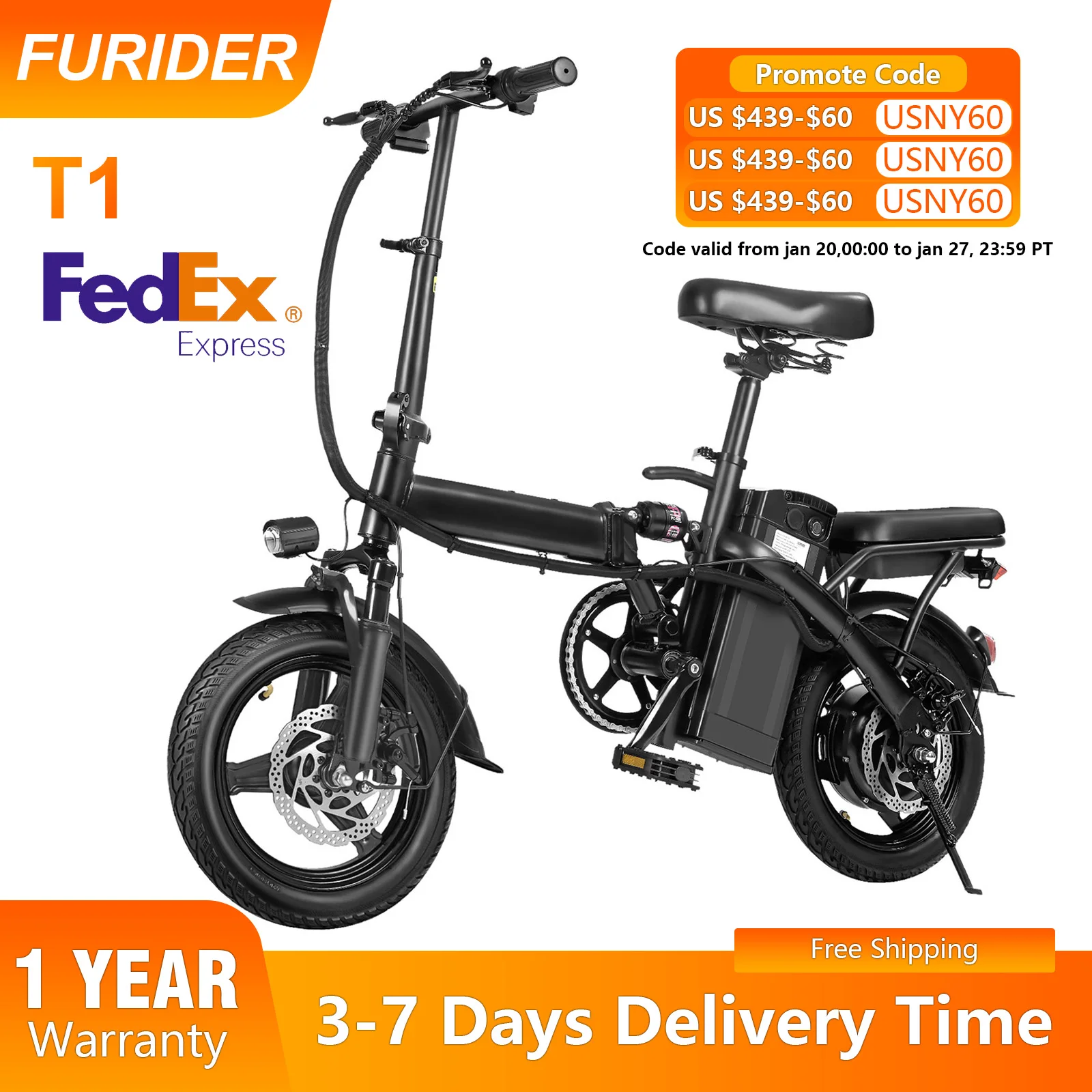 

Электрический велосипед FURIDER для взрослых, складной, 20 миль, 48 В, 10 Ач, 20 миль, амортизаторы, городской пригородный электровелосипед, дисковый тормоз, 330 фунтов, макс. Loa