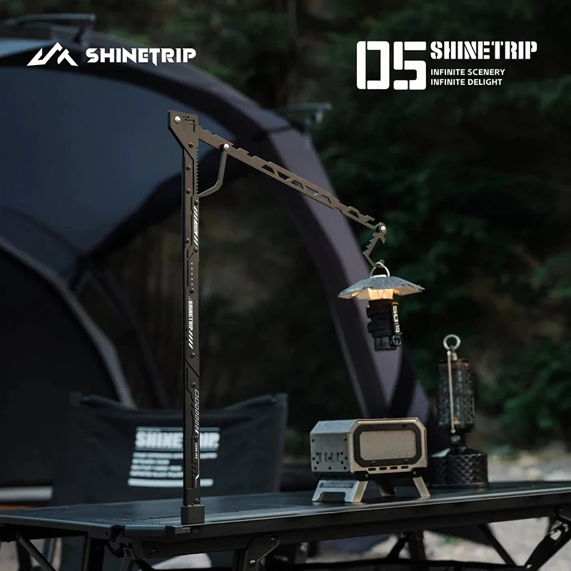shinetrip-キャンプ用ライトスタンド-調節可能なアウトドアigtテーブルランプポール-1-4ネジマウント-折りたたみ式軽量三脚ブラケット