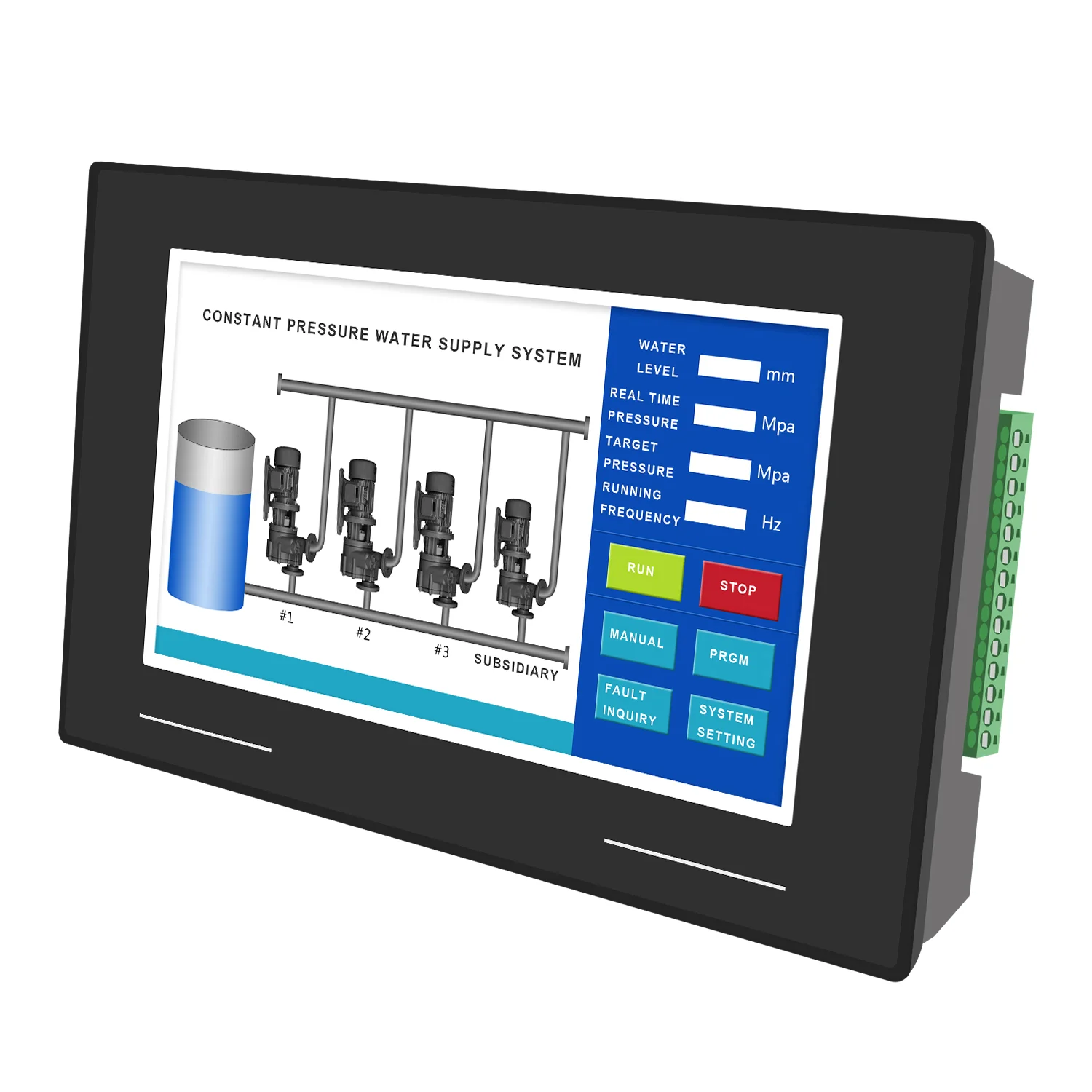 7 Inches Intelligent Constant Pressure Inverter Controller for 4 Pumps in Water Supply System