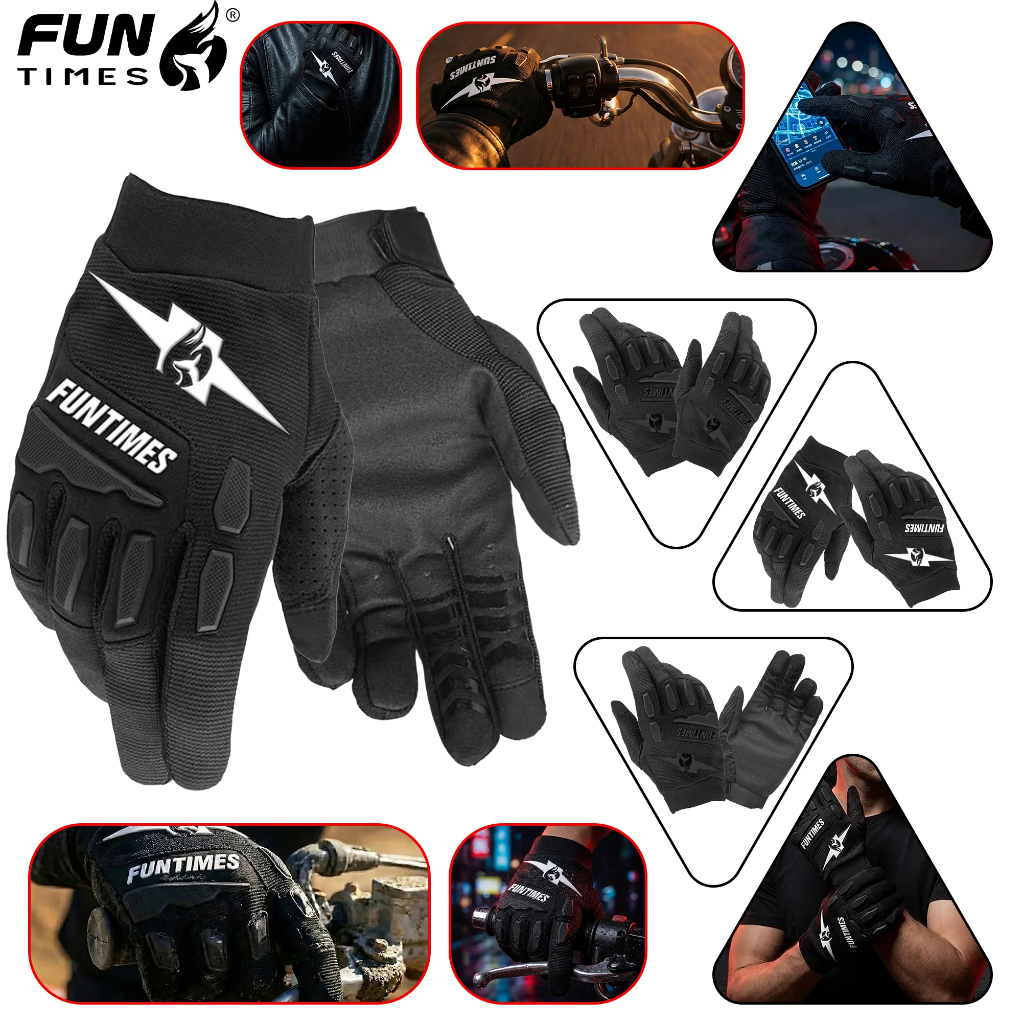 FUNTIMES New Spring And Autumn Outdoor Sports Cycling Gloves Comfortable and Versatile Universal Gloves