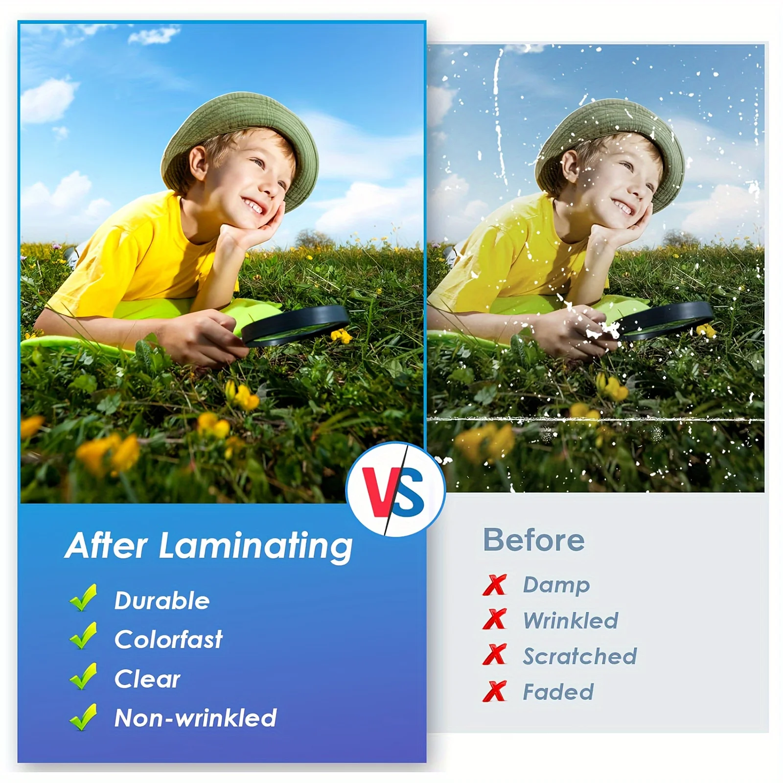 50 or 100 Sheets A6 Clear Self-Adhesive Cold Laminating Film 4.1x5.8" Document & Photo Protection Cold Lamination Paper