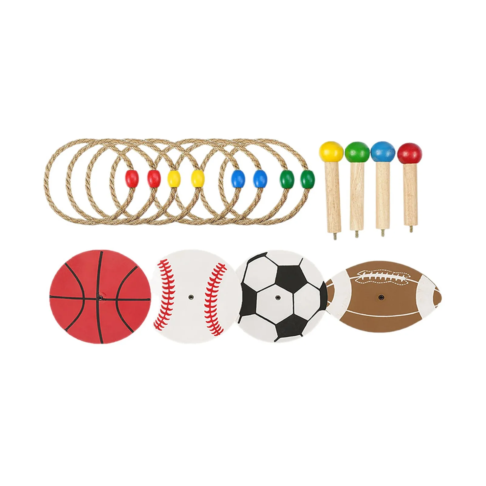 Fun Outdoor Sports Ball Hemp Rope Ring Throwing Educational Toy Children's Outdoor Sports Sensory Training Game Props Supplies