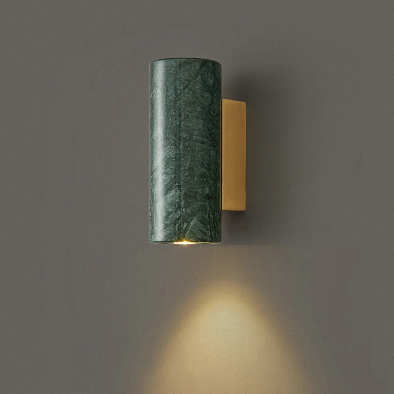 

Nordic Luxury Green Marble Wall Light Bedside Living Room Bedroom Home Decor Sconce Lamp White Black Marble Aisle Illumination