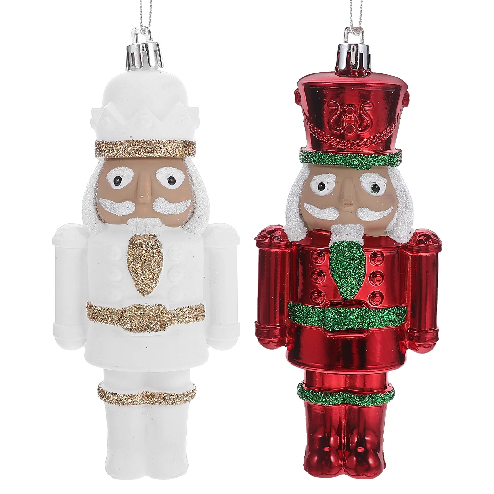 

2Pcs Christmas Nutcracker Soldier Ornaments Decorative Plastic Nutcracker Xmas Tree Hanging Decorations Holiday Decor