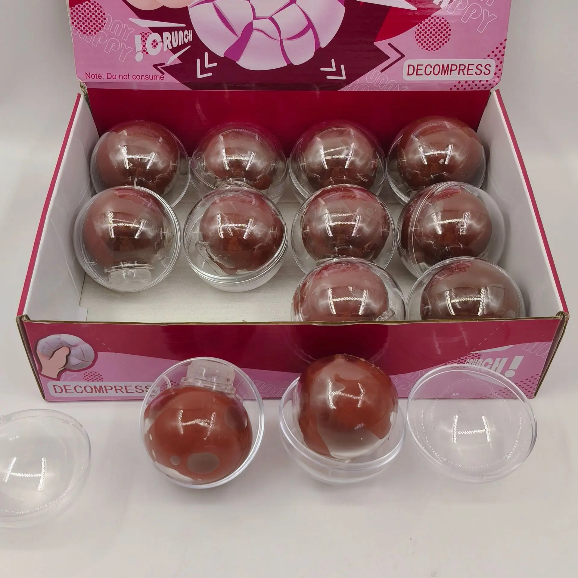 1/12PCS Squishy Crunchy Waxy Handmade Balls Super Soft Burst Filling Stress Relief Squeeze Fidget Decompression Toy