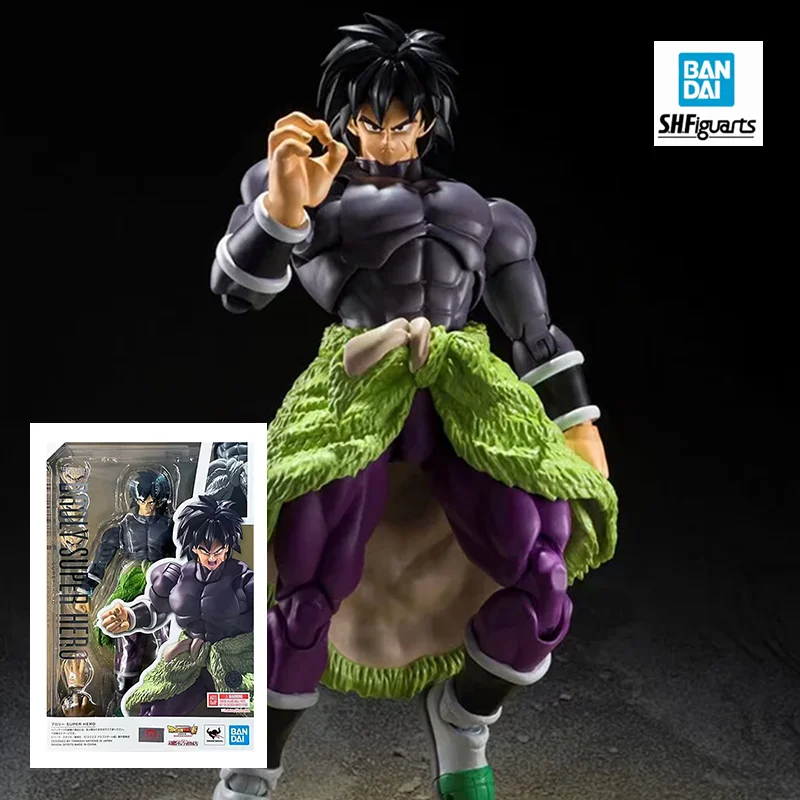 

100% In Stock Original BANDAI S.H.Figuarts SHF Broly Super Hero Dragon Ball Black Hair Anime Action Figures Model Toys