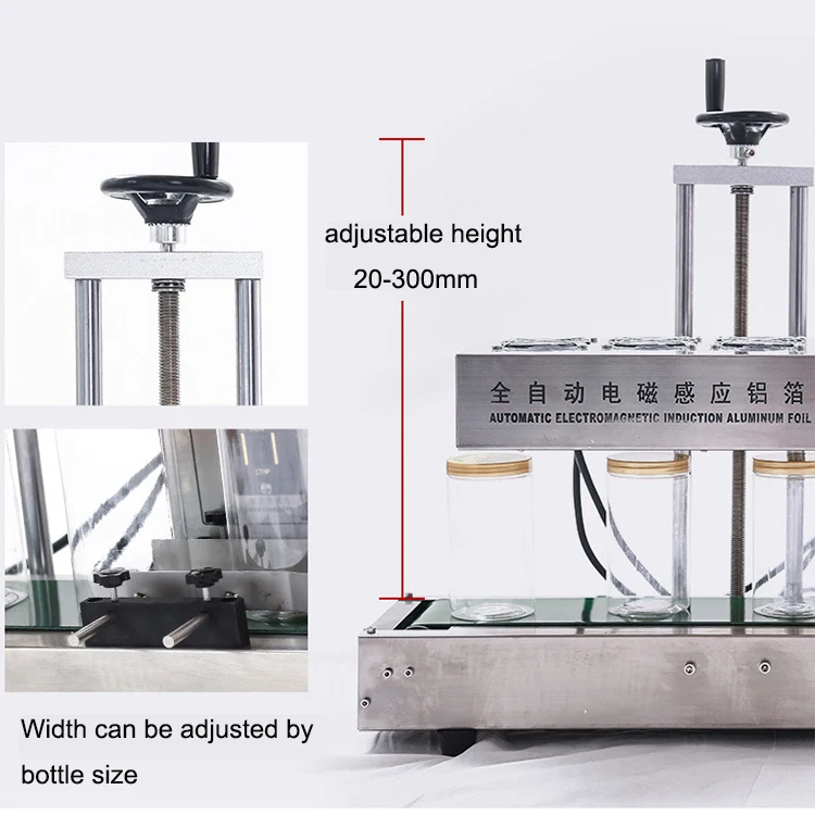 Sigillatrice automatica per guarnizioni in foglio di alluminio a induzione continua Macchina per sigillare bottiglie di plastica con certificato CE
