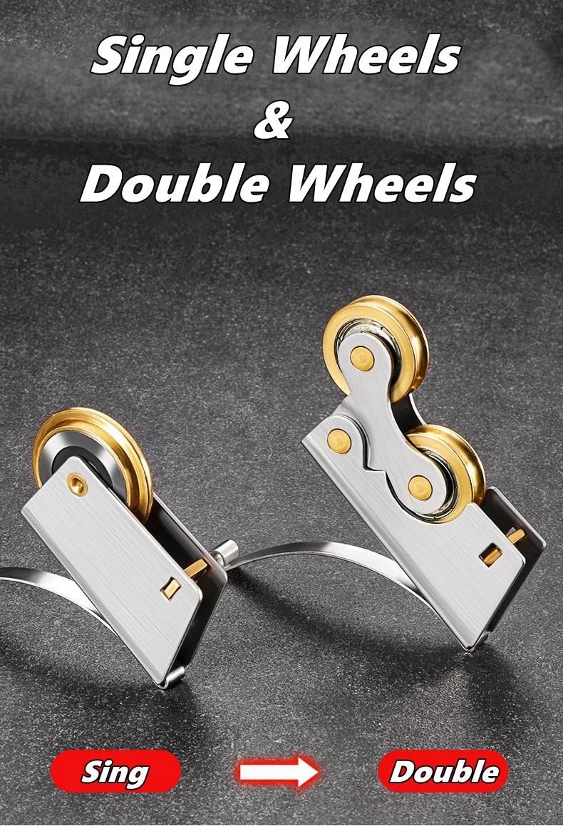 2pcs Sliding Patio Door Roller Replacement, Sliding Screen Door Tandem Roller Assembly, Single/Double Copper/Nylon Wheel Bearing