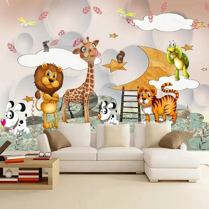 

Custom 3D Wall Murals Wallpaper For Kids Room Cartoon Animal Boys And Girls Bedroom Children Decoration Photo Papel De Parede