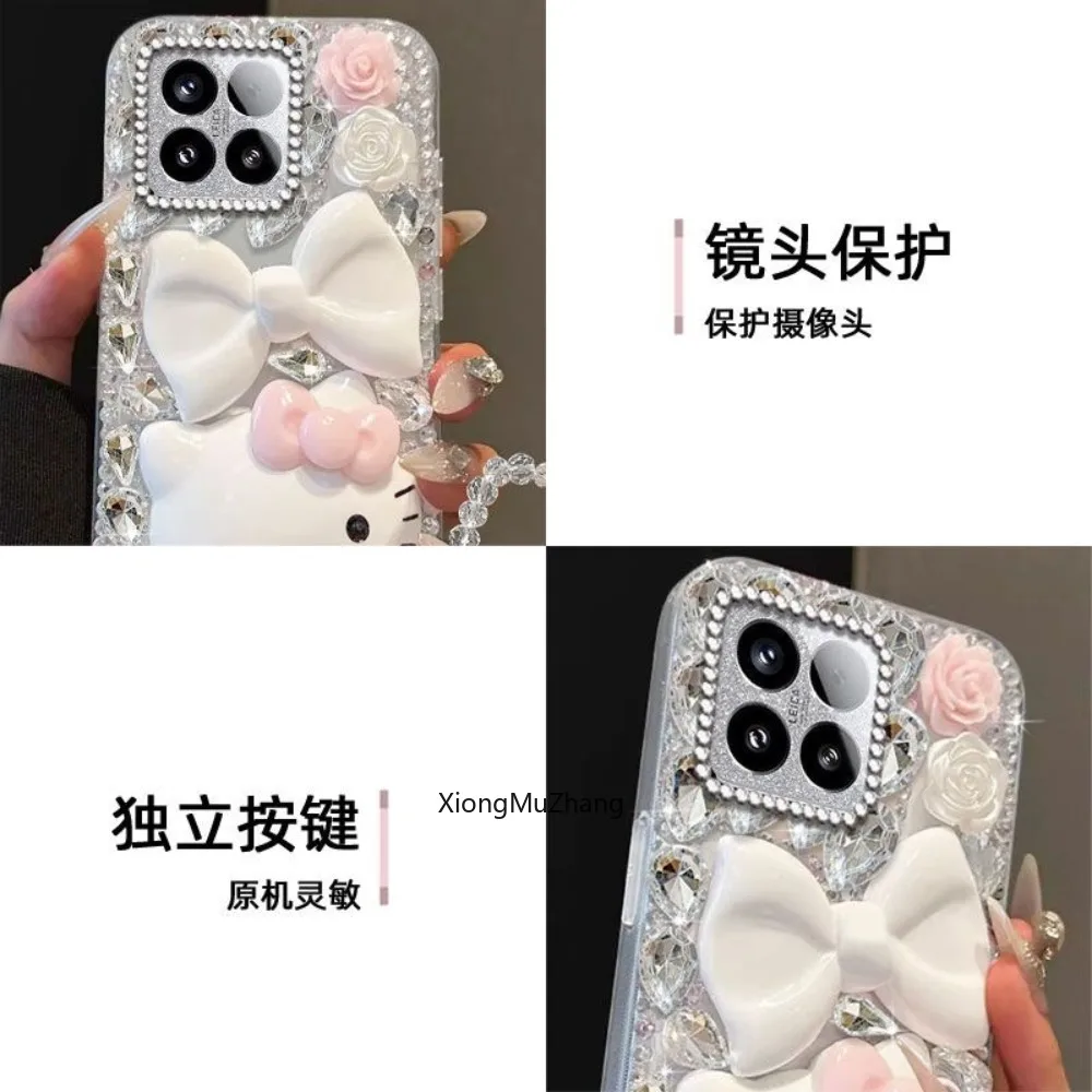 Für Xiaomi 17 Pro Max Hello Kitty Diamant-Schmetterling-Blumen-Handgelenkskette-Hülle für Xiaomi Mi17 18 Pro 16 15 14 13 12 11 Rückseiten-Cover – Detail 5