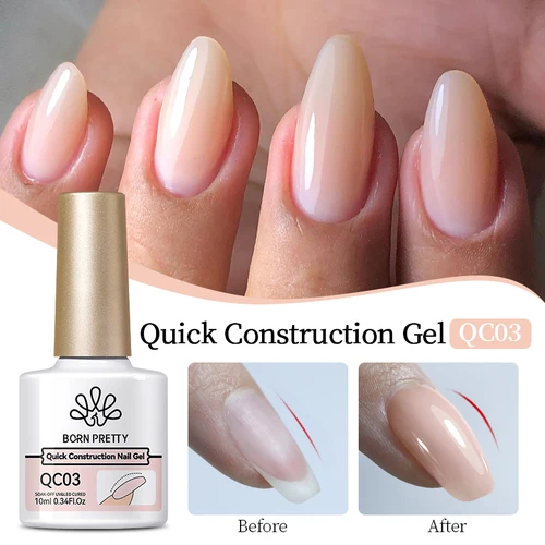 Imagen 2 del producto BORN PRETTY Esmalte de uñas en gel de construcción rápida, color rosa desnudo, 10ml, Vernis semipermanente, blanco lechoso, extensión transparente, Gel duro