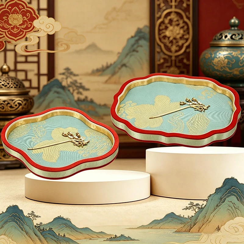 

Palace Style Jewelry Tray Luxury Bracelet Necklace Display Tray Organizer Jade Jewelry Storage Pallet Exhibitor Trinket Showcase