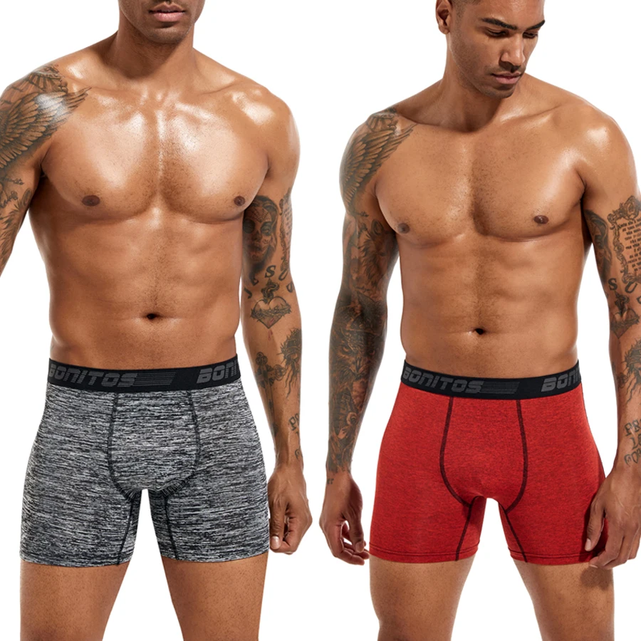 Calzoncillos bóxer de poliéster para hombre, ropa interior Sexy, talla grande