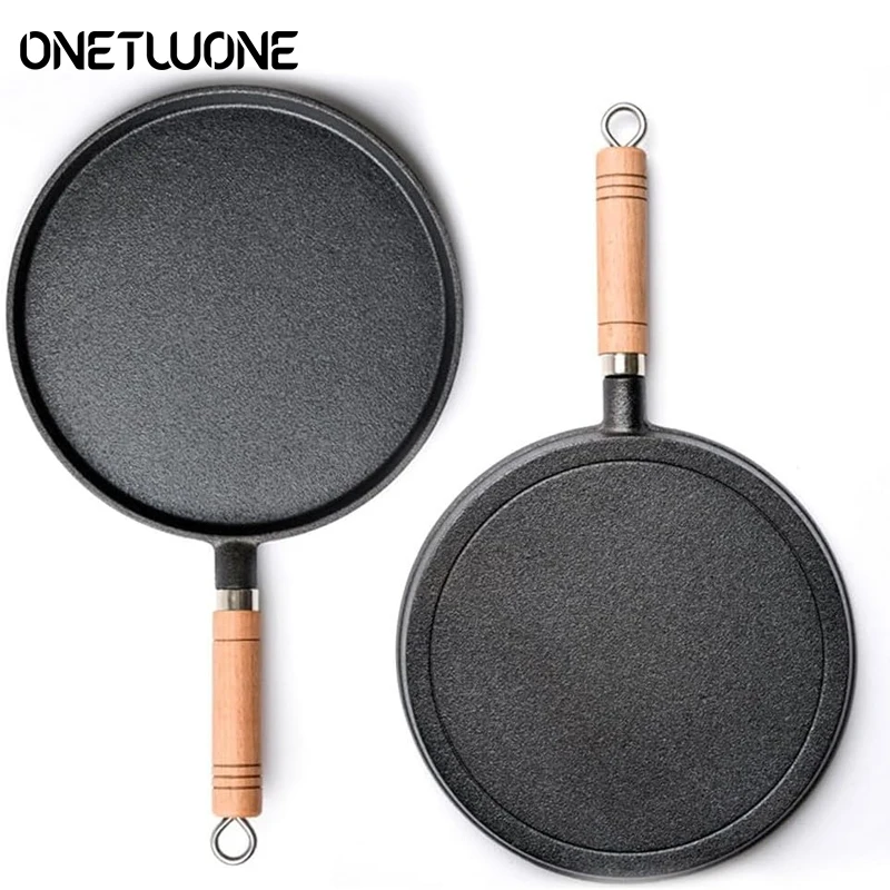 

Cast Iron Skillet 20/23/26cm Non Stick Frying Pan Kitchen Cooking Thin Pancake Platter Flat Bottomed Pan With Handle