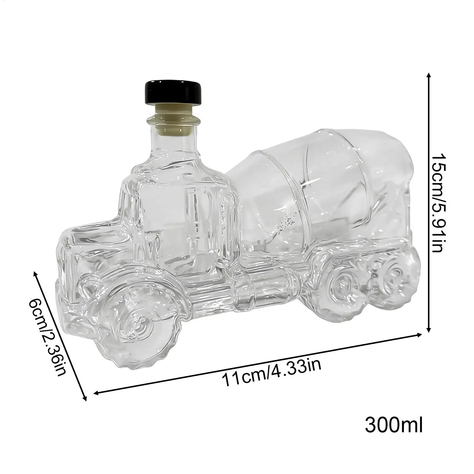 Creative Whiskey Bottle Wine Decanter - Transparent Glass Cement Blender Design - Vodka Spirits Dispenser Home Restaurant Decor