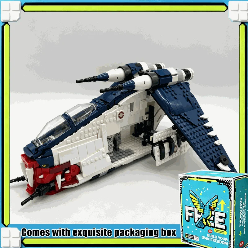 1553PCS Galaxy Space Gunship Transport Model Custom Building Blocks DIY Creative Assembly Puzzle Toy Desk Display Birthday Gift