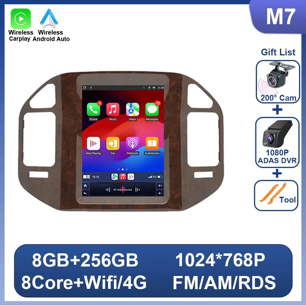 9.7 inch Android Voor Mitsubishi Pajero 3 V60 V68 V73 1999-2011 Carplay Autoradio Multimedia Speler GPS navigatie WIFI 2 Din