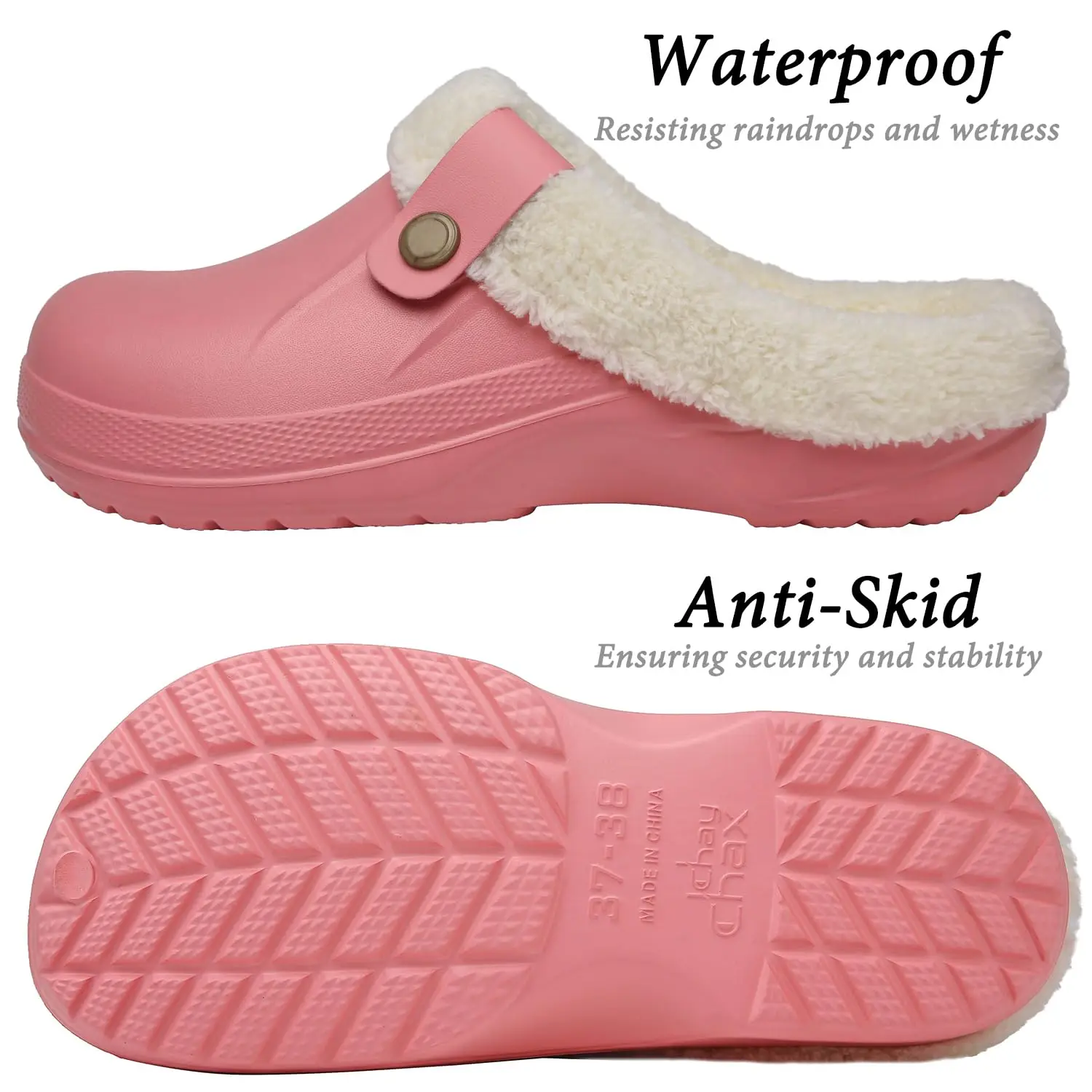 Neue Männer wasserdichte Hausschuhe Frauen Männer Pelz Clogs Hausschuhe Winter Männer Gartens chuhe Outdoor Anti-Rutsch-Panto letten Indoor Soft House Schuhe – Detail 19