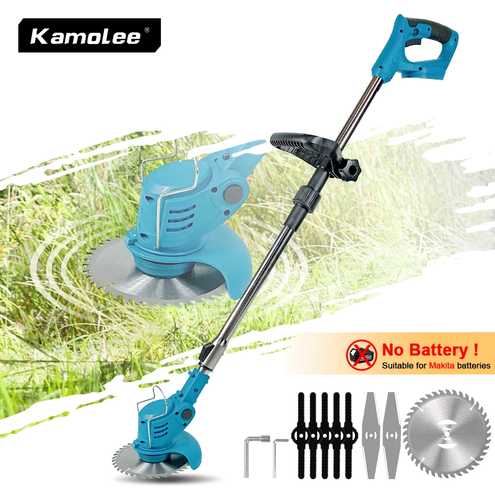 

Kamolee Electric Lawn Mower Cordless Grass Trimmer Length Adjustable Cutter Household Garden Tools For Makita 18V Battery