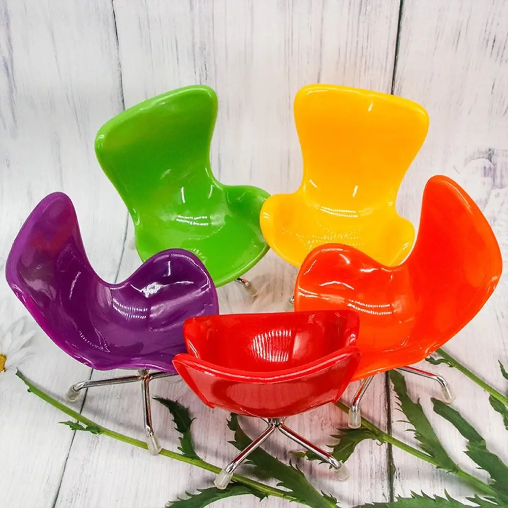 

DIY Miniature Furniture Dollhouse Chairs Simulation Leisure Chair Mini Chair 1/6 Scale Multicolor Plastic Egg Chair Children
