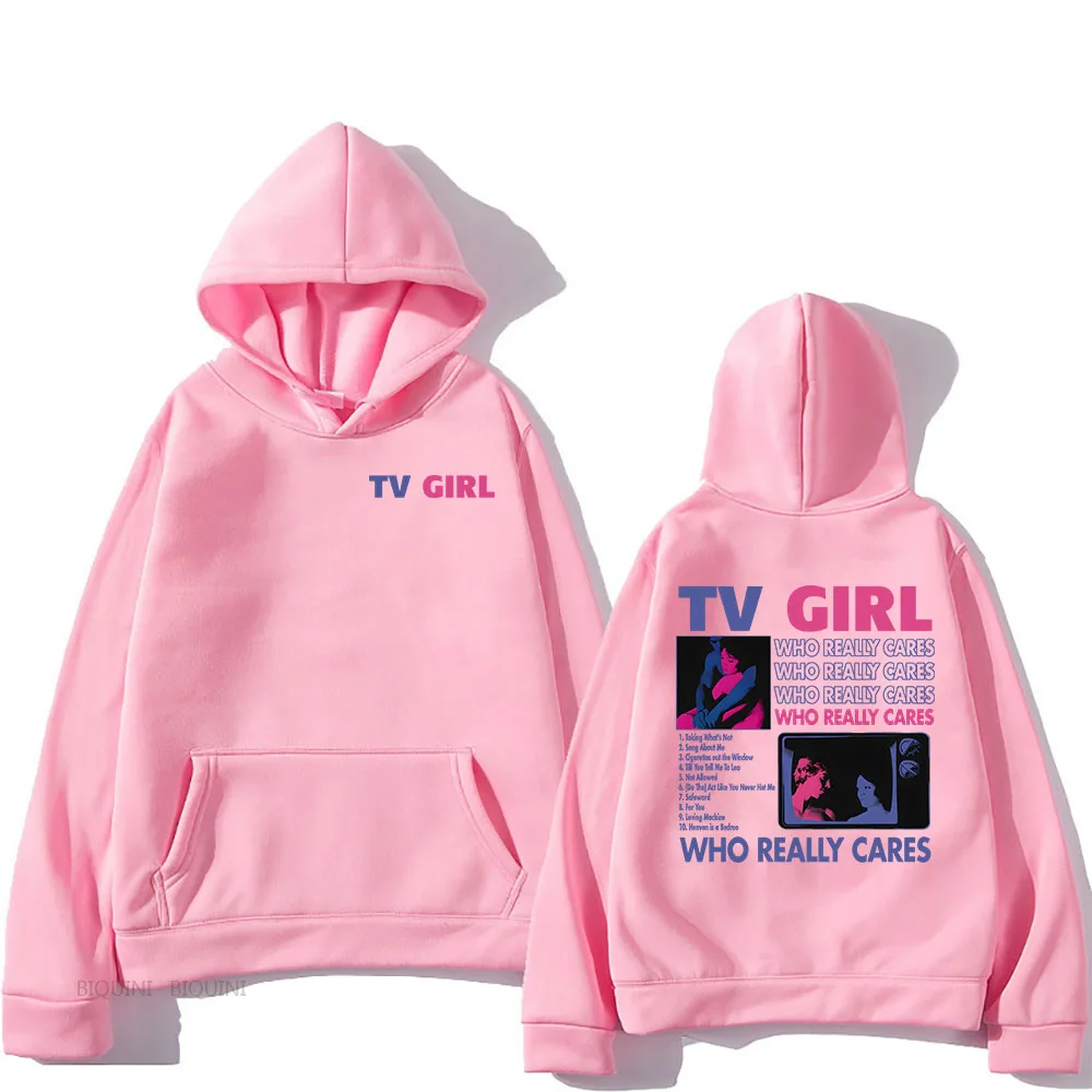 Hip Hop Streetwear TV Girl che si prende cura davvero delle felpe felpe con grafica in pile invernale manica lunga Casual uomo/donna Sudaderas