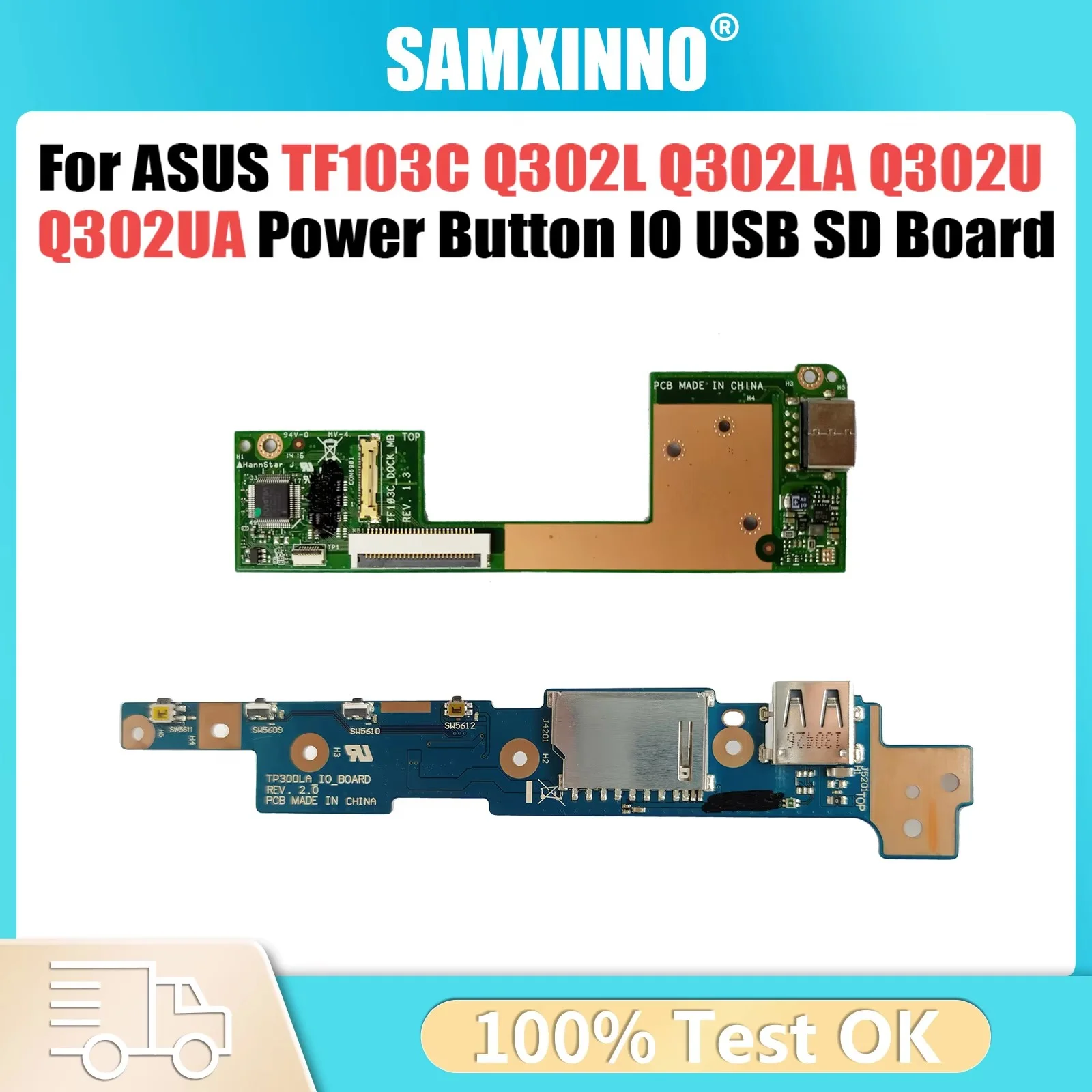 

Для ASUS TF103C Q302L Q302LA Q302U Q302UA TP300 TP300L TP300LA TP300LD Q302LA кнопка включения питания ввода-вывода USB SD плата