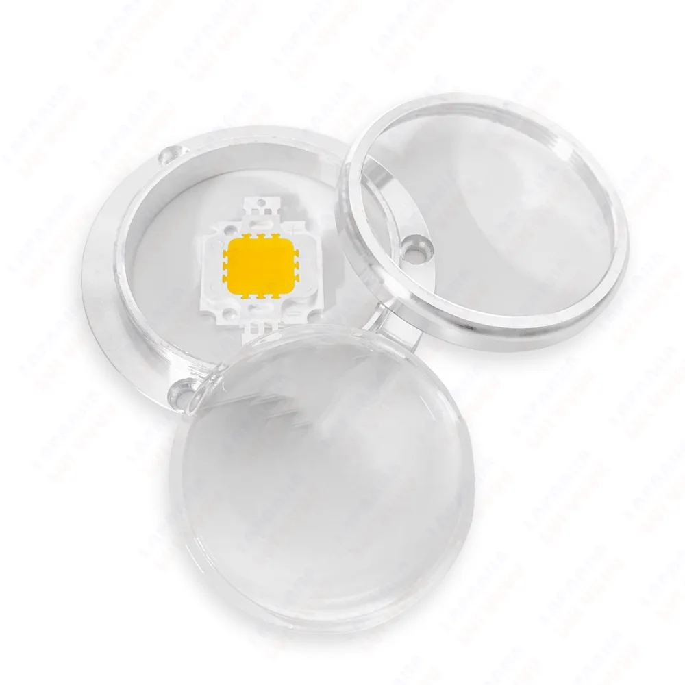 45 60 90 120 Degrees LED Lens Optical Glass Dia 45mm + Fixed Bracket For 10W High Power 1414 1919 2828 COB Chip