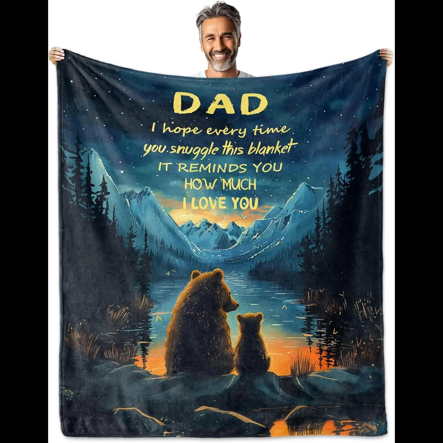 

Personalized Dad Blanket with Heartwarming Words Perfect Gift for Fathers Day Birthday Christmas x
