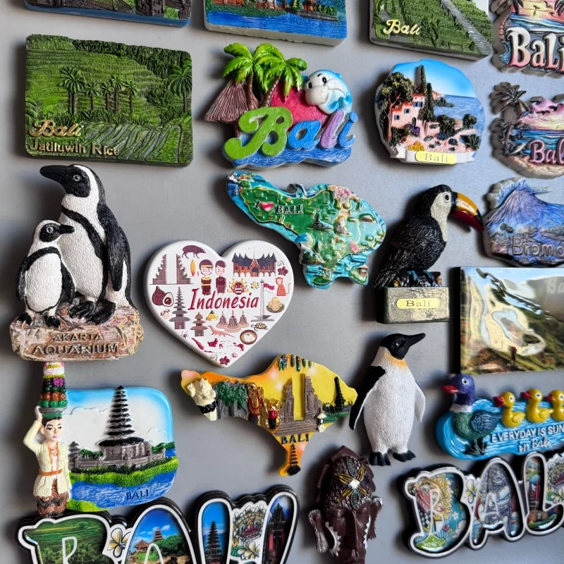 Indonesia Tourist Souvenir Jakarta Bali Fridge Magnets Mount Bromo Java Island Home Decor