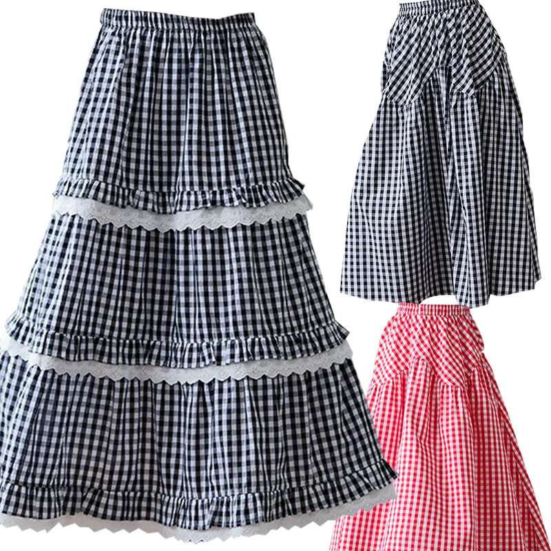 

Big Girls Maxi Skirt Summer Spring Red Black White Teen School Girl Skirts High Waist Casual Children Clothing New 2025