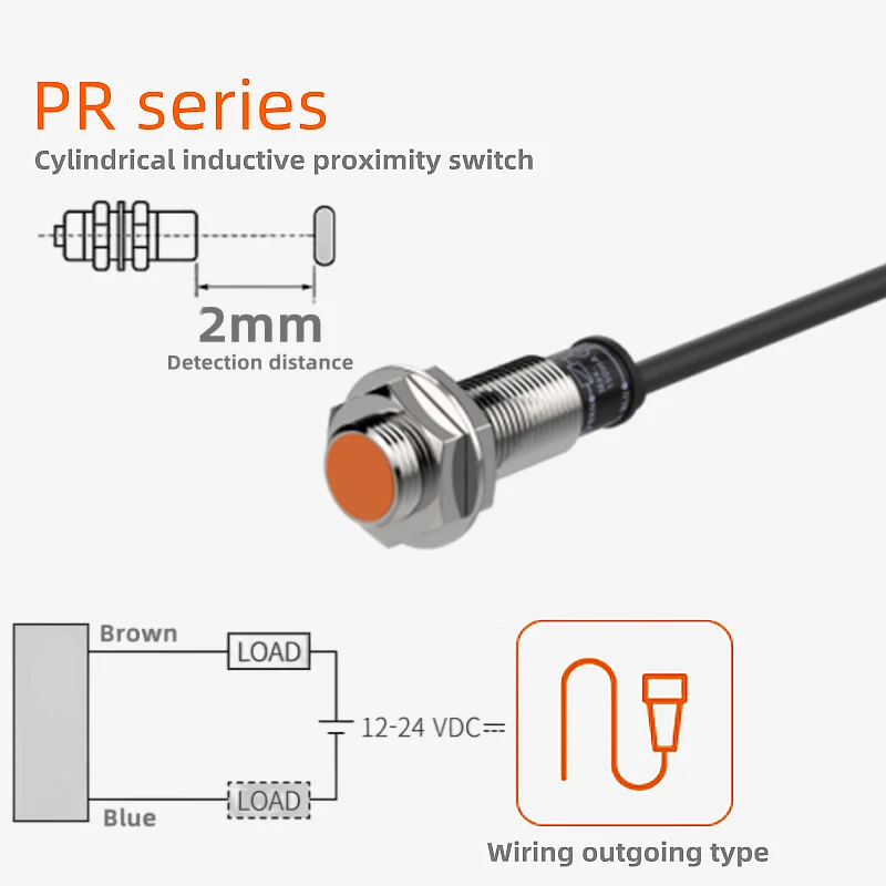 Proximity switch photoelectric sensor M12 PR12-2DP PRT12-2DC PR12-2DP2 PR12-2AC PRT12-2DO PR12-2AO PR12-2DN PR12-2DN2  Flush typ