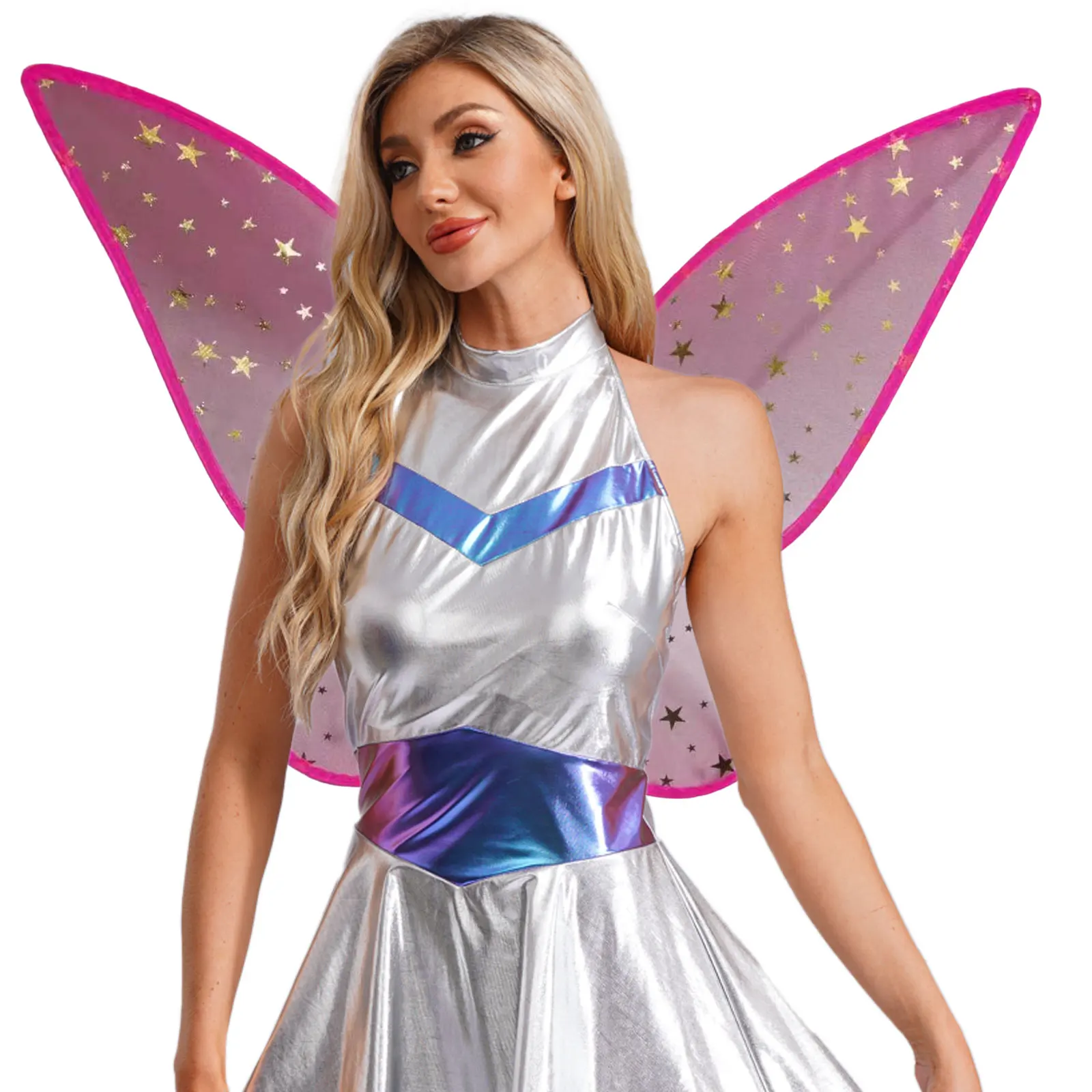 أجنحة الملاك تلبيس أجنحة حفلات الفراشة الجنية مع أشرطة مرنة إكسسوارات أزياء حفلات الهالوين الخيالية