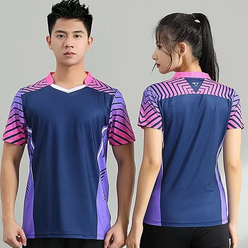 

Short Sleeve Sports Tennis T-shirt Jersey for Men Women 2024 Summer Quick Dry Print Table Tennis Ping Pong Badminton Uniform Top
