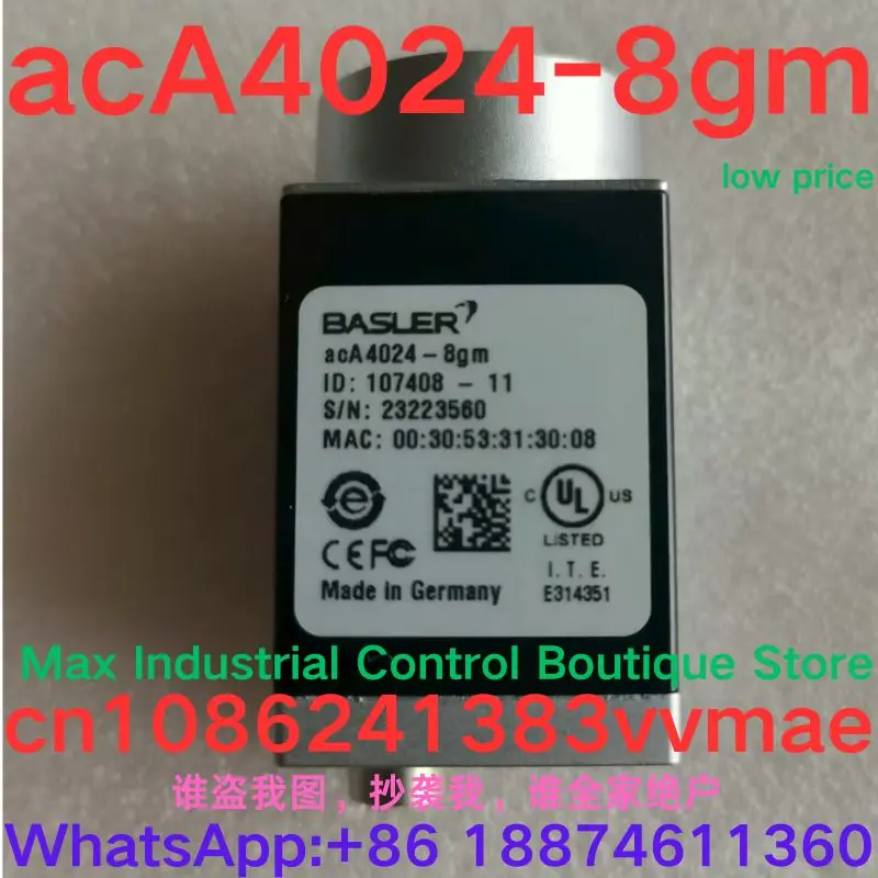 

Б/у тест ОК Промышленная камера acA4024-8gm