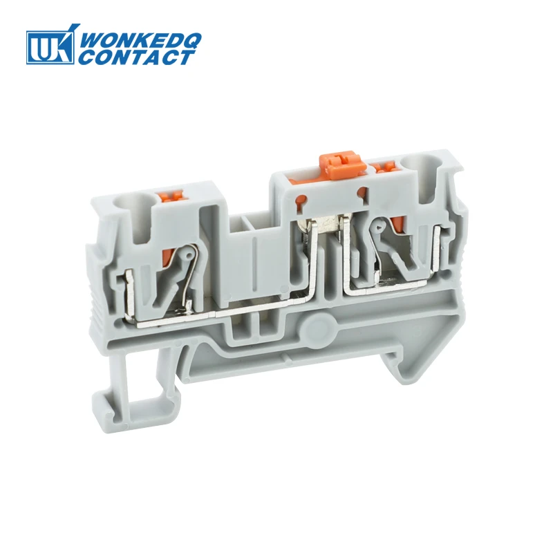 PT-4-MT Knife Disconnect Terminal Block Din Rail Mount PT4-MT 4mm Cable Push-in Insert Electric Wire Connector