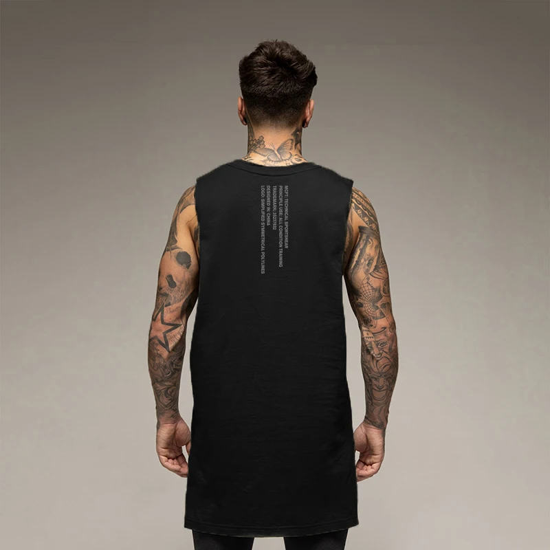 Summer Men Gym Workout Clothing Pumping iron Cut Off Fitness Vest Bodybuilding Tank Top Cotton Loose Open Side Sleeveless TShirt