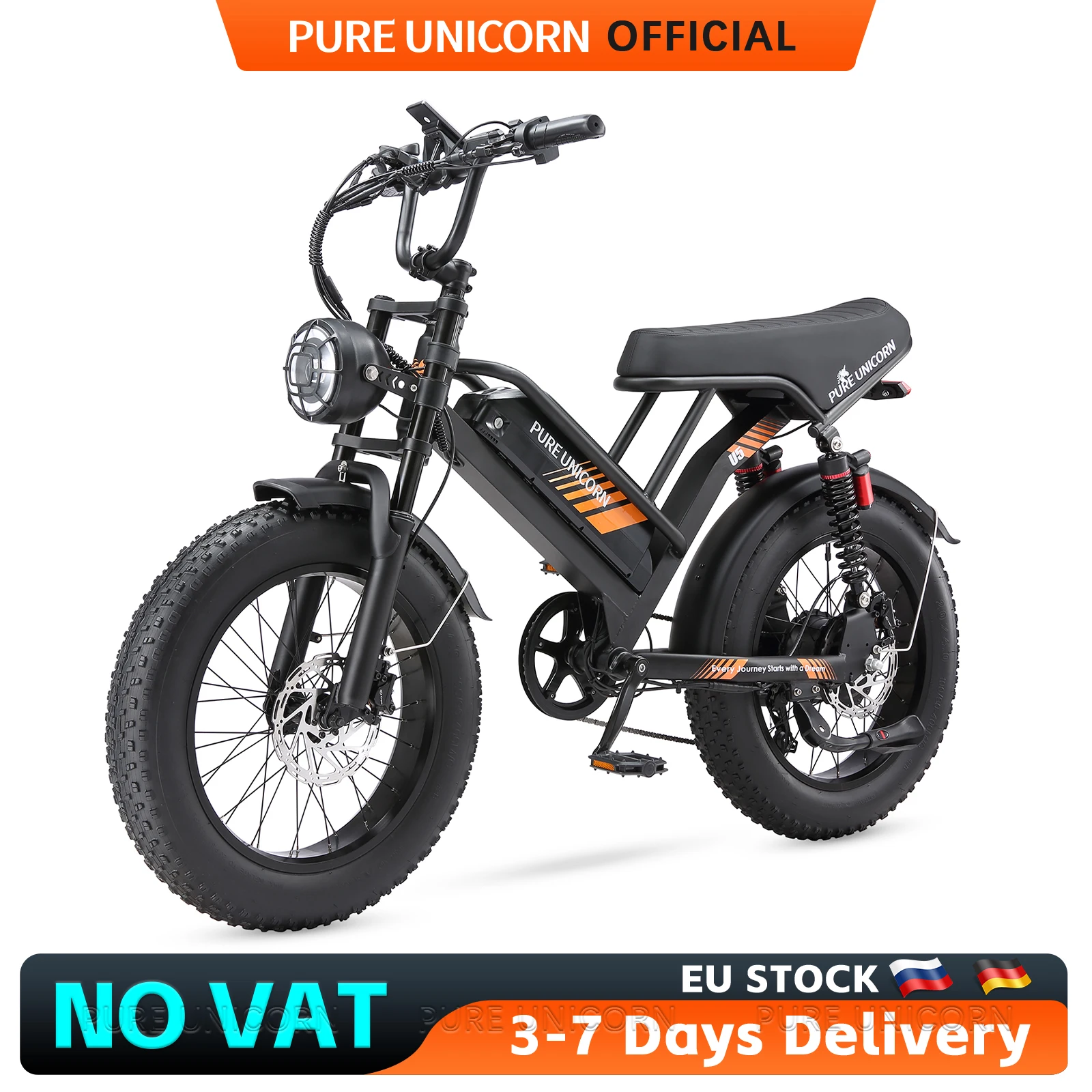 Fat Tire Elektrofahrrad 48V 1000W 19,2Ah Langstrecken-E-Bike für Herren 45KM/H 20 Zoll Moped-Style Mountain E-Bike