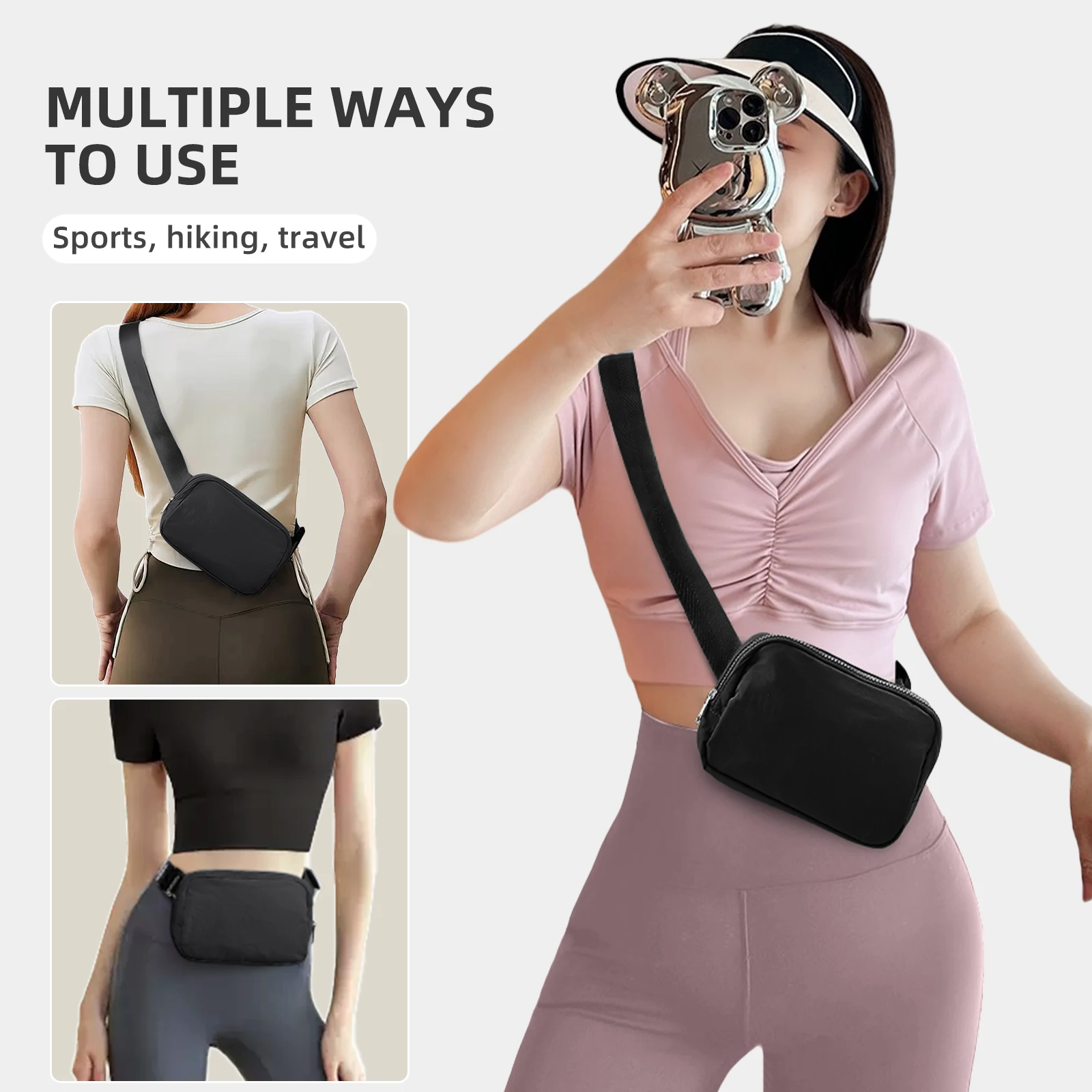 Fanny Packs Waist Pack for Women Waterproof Waist Bag with Adjustable Strap for Travel Sports Running Mini Fashion Crossbody Bag