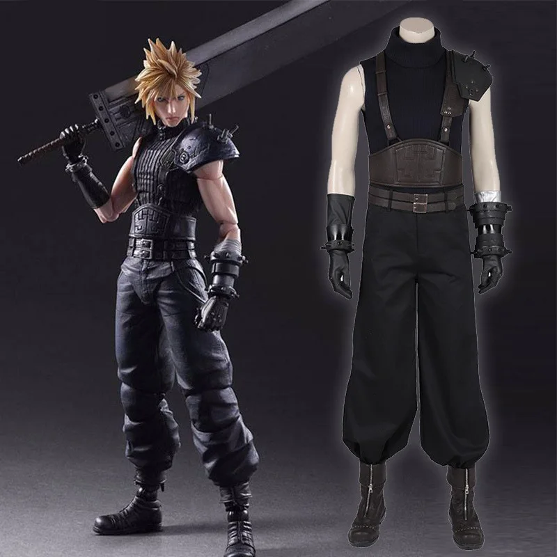 

Game Final Fantasy VII Cosplay Cloud Strife Costume Men Outfit Uniform Vest Pant Full Suit Halloween Carnival Party Costumes