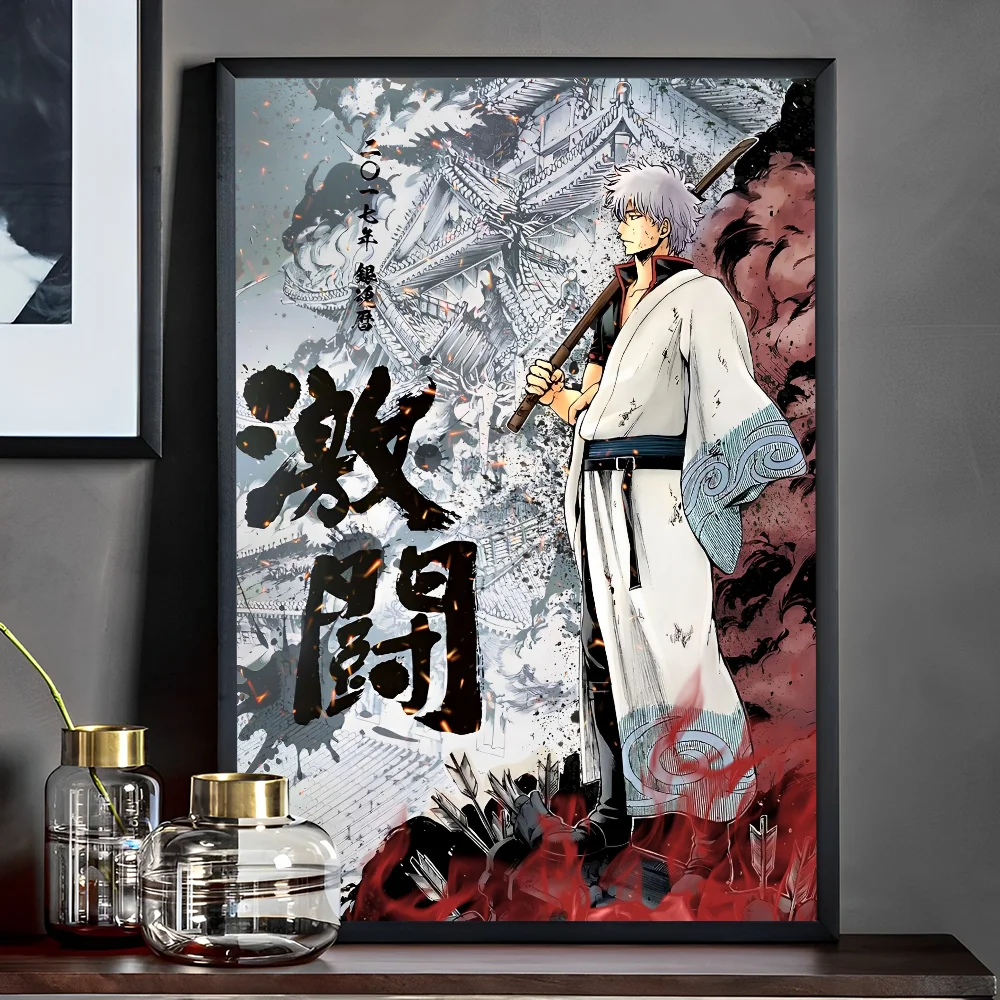 Classic Anime Gintama Anime Posters Sticky HD Quality Wall Art Retro Posters for Home Kawaii Room Decor