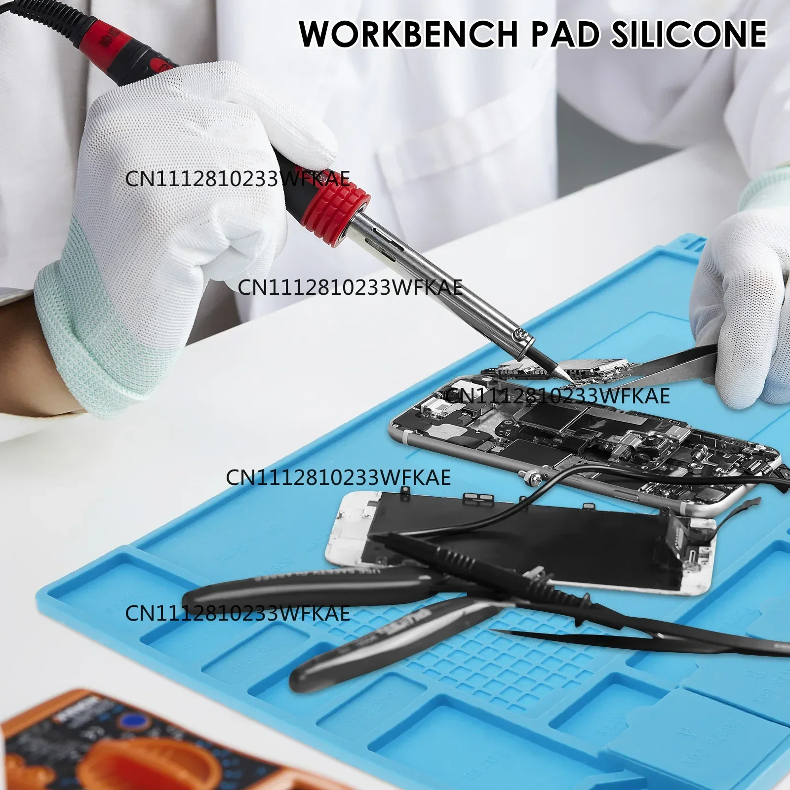 30x45cm Large Silicone Soldering Mat Heat Resistant Insulation Work Mat for Electronic Phone Multi Component Soldering Repair